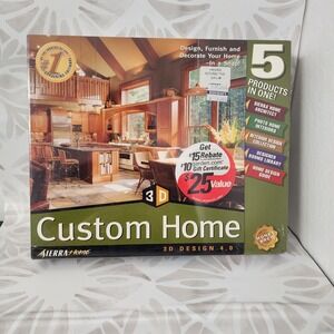 Vintage Sierra Home Custom Home 3D Design 4.0 PC CD-ROM Home Architect Interior
